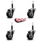 Service Caster 3'' Black Poly Wheel Swivel 3/4'' Expanding Stem Caster Set, 4PK SCC-EX20S314-PPUB-BLK-34-4 - alternate 4